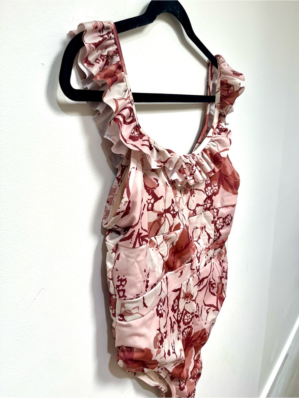 NWT Joyfolie Evie Neutral Floral One Piece Swimsuit size XL - Picture 5 of 9